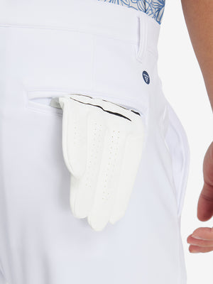 Back pocket detail of Golf Lightweight Fleece Lined Dress Pants in white