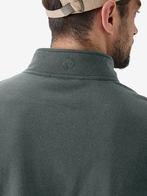 Heather Brushed Rib Knit Quarter Zip with 2 Pockets