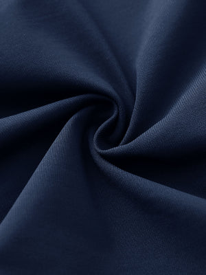 Texture close-up of Stretch plain everyday pants showing flexible fabric in navy