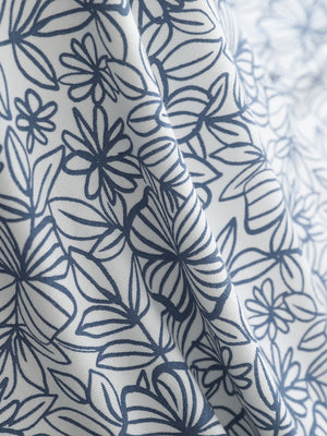 Fabric detail of Popular heather print polo with soft blended texture in sterling grey flower