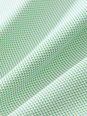 Close-up of the textured jacquard fabric on the emerald feather weight jacquard polo shirts