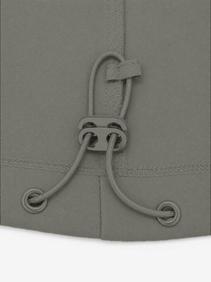 Partial shot of clothing exquisite design details, lightweight upf50+ short sleeve golf vests jacket in khaki grey