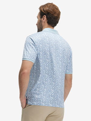 Stylish Full Print Contrast Collared Golf Polo Shirts