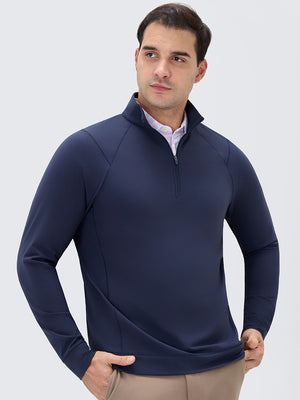 4 Way Stretch Nylon Brushed Quarter Zip Sweatshirts
