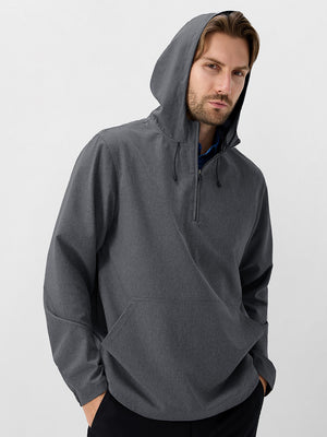 Water Resistant 1/4 Zip Hooded Pullover
